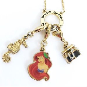 Disney Couture Little Mermaid Charm Necklace 14Kpl